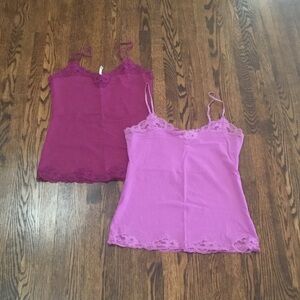 Purple Lace Trim Camisole Set of Two